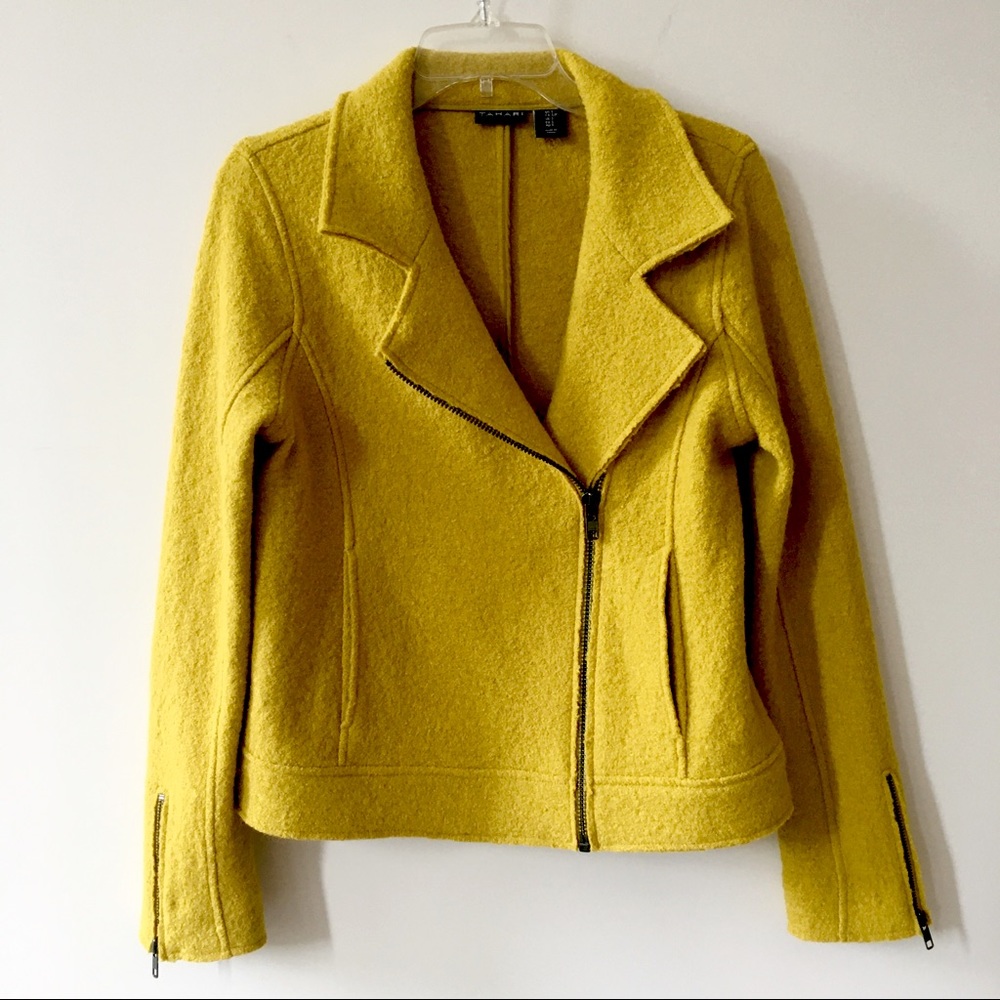 Boiled Wool Asymmetrical Moto Jacket- Sz. (S)